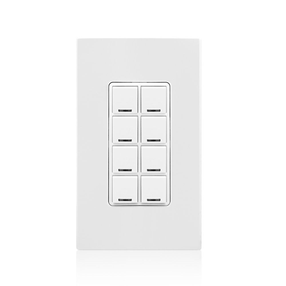 Keypad Wireless Lighting Control 8 Button Front View GreenMax Wireless Keypad