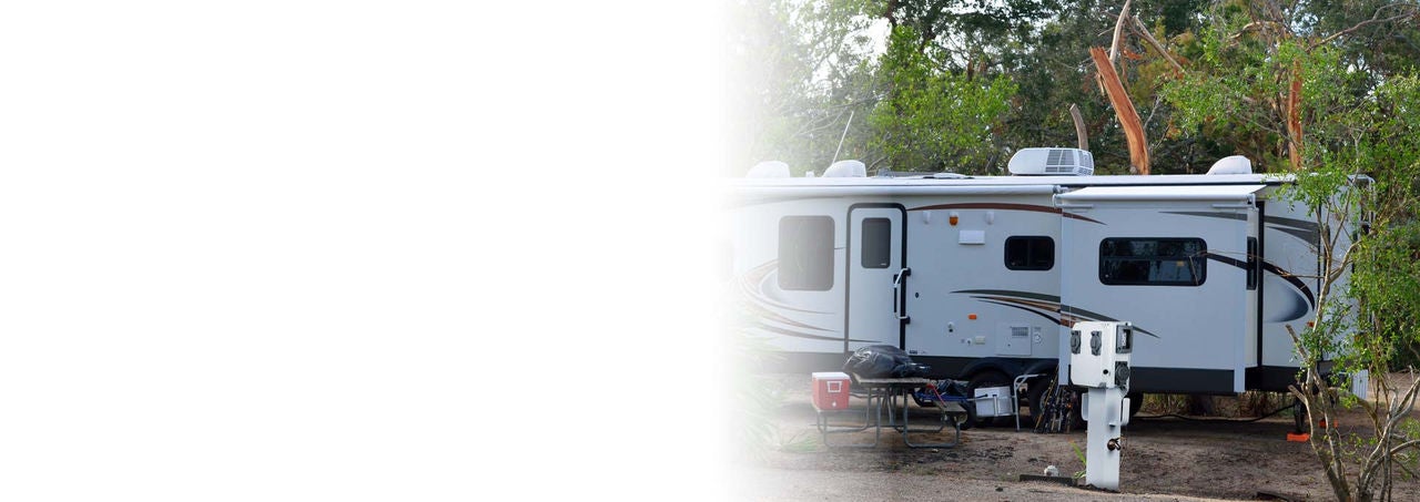 RV Camphead Application Banner Camphead in front of RV
