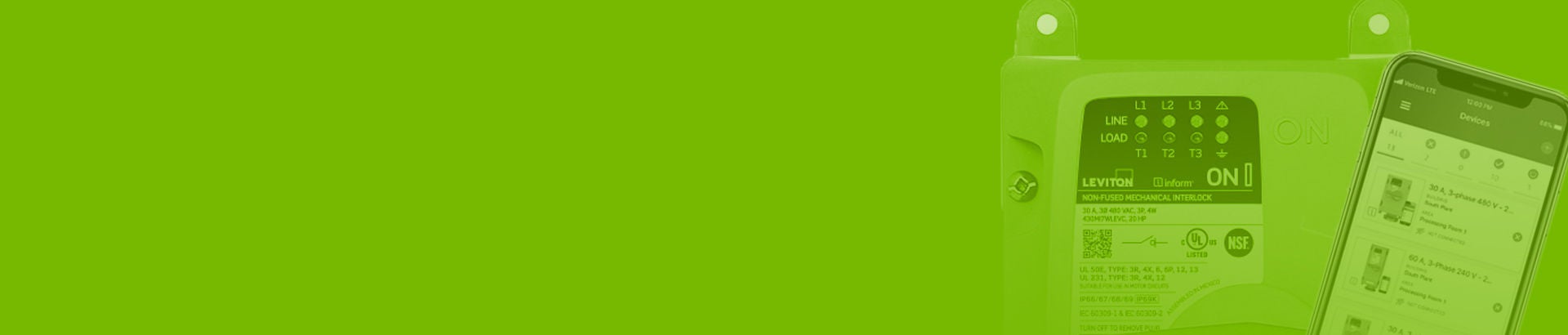LEV Series Safety Mechanical Interlock with Inform App with green overlay