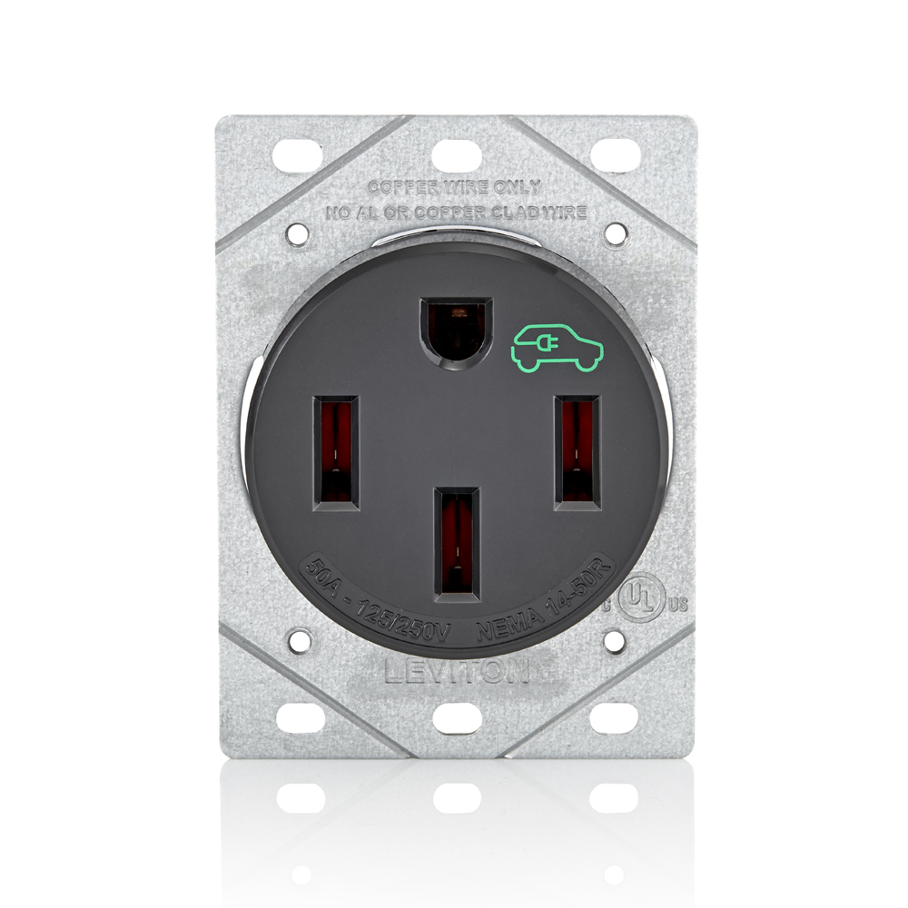 Product image for 50 Amp EV Charging Receptacle/Outlet, Heavy Duty