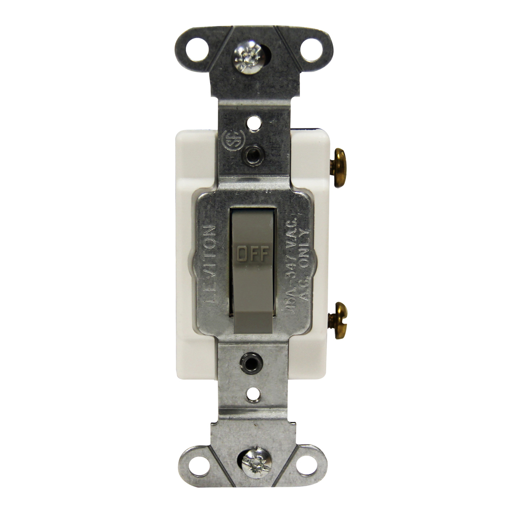 Product image for 15 Amp Toggle Switch, Single-Pole, Quiet Switch, Commercial Spec Grade