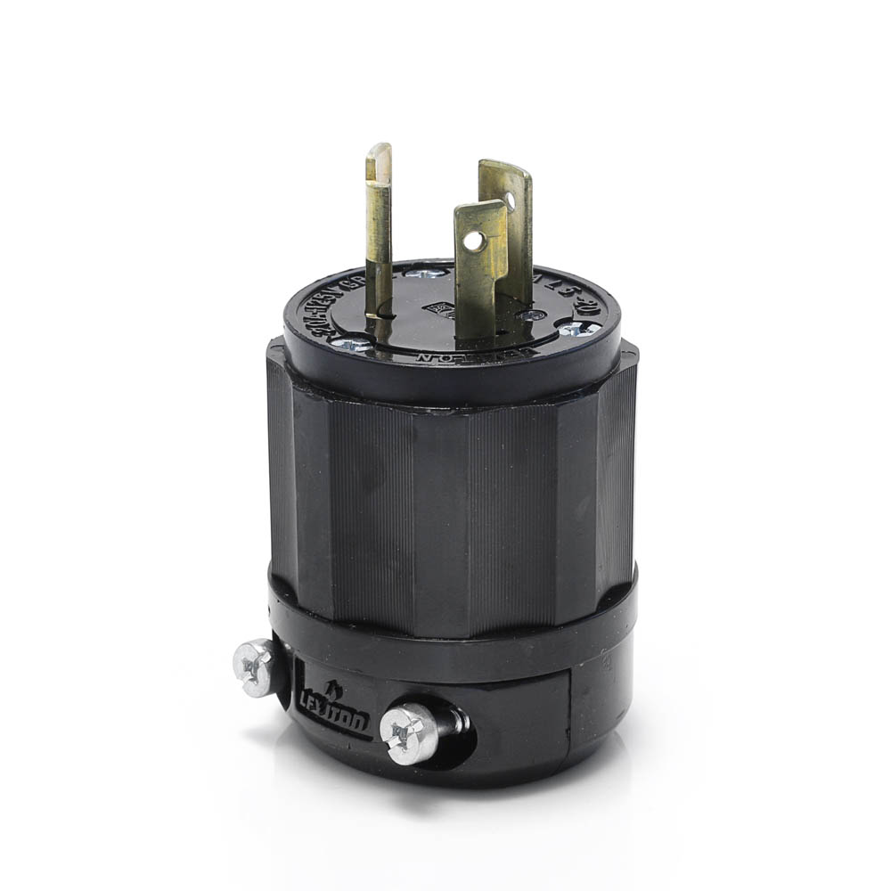 Product image for Locking Plug, 20 Amp, 125 Volt, Industrial Grade, Black