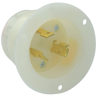 Product image for 20 Amp, 480 Volt, Flanged Inlet Locking Receptacle, Industrial Grade