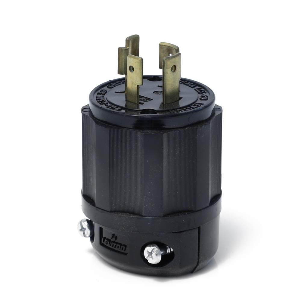 Product image for Locking Plug, 20 Amp, 250 Volt, Industrial Grade, All Black