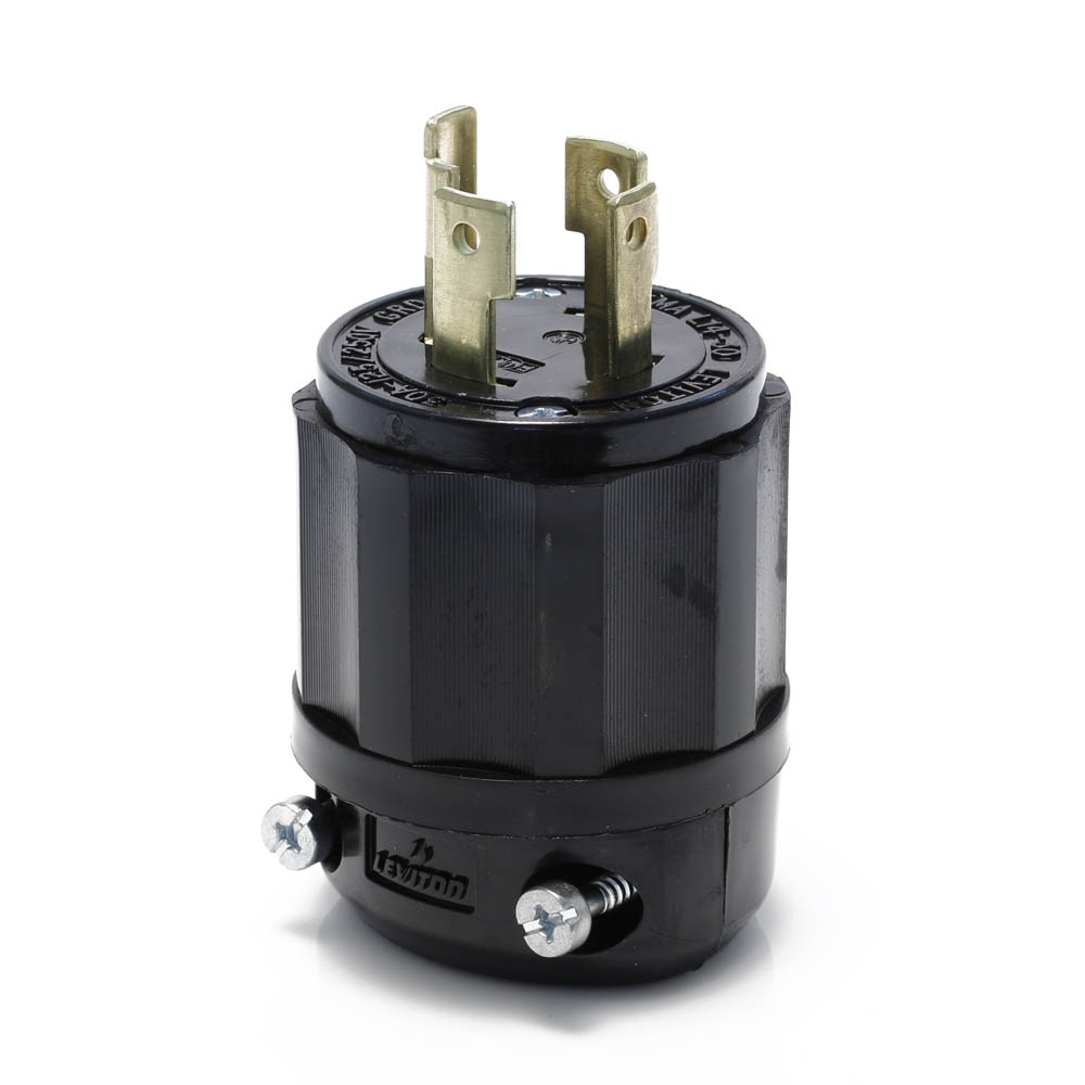 Product image for Locking Plug, 30 Amp, 125/250 Volt, Industrial Grade, All Black