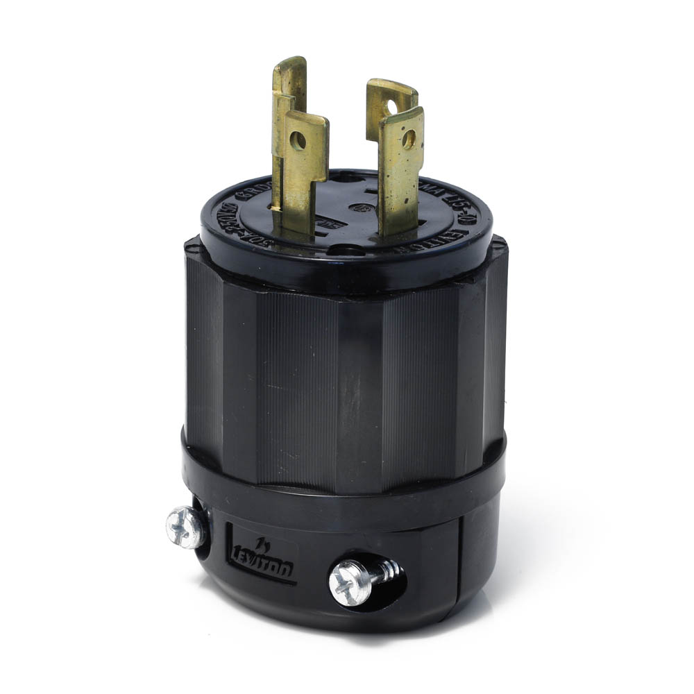 Product image for Locking Plug, 30 Amp, 250 Volt, Industrial Grade, All Black