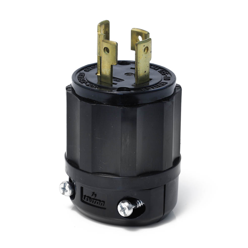 Product image for Locking Plug, 30 Amp, 250 Volt, Industrial Grade, All Black