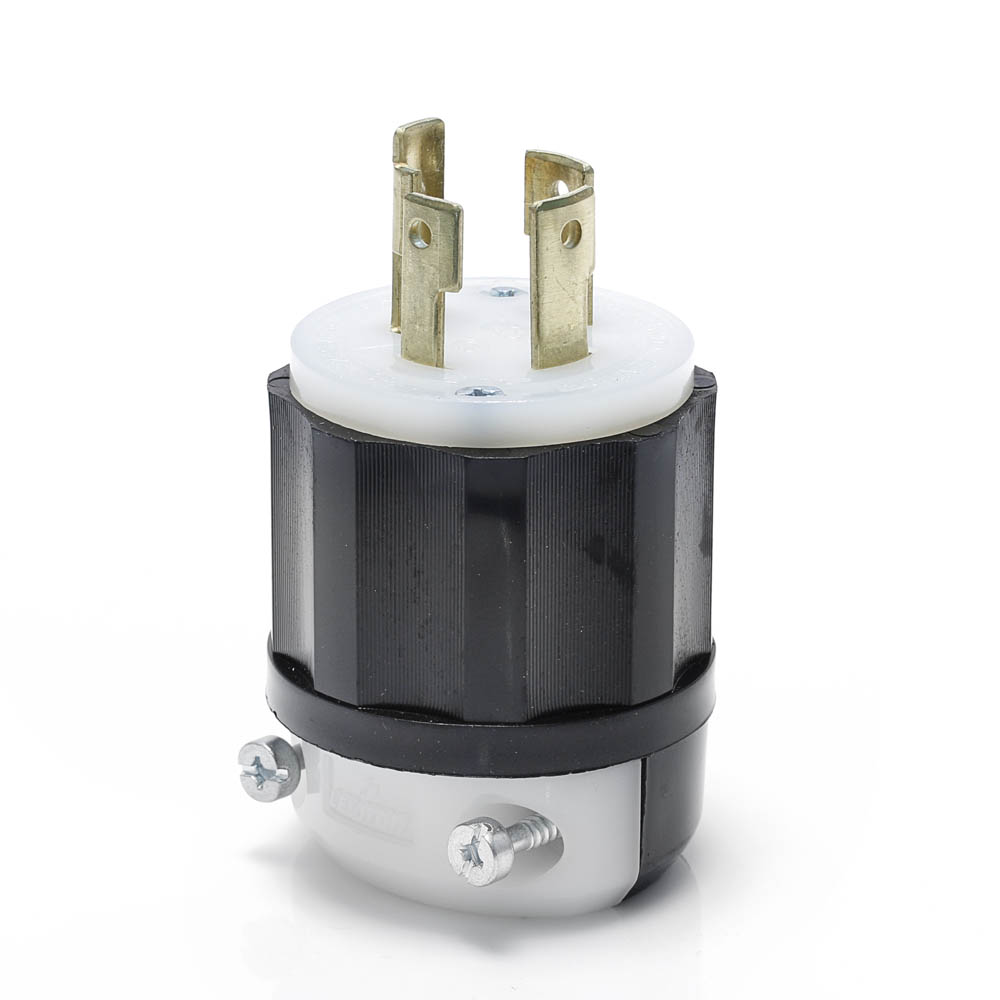 Product image for Locking Plug, 30 Amp, 250 Volt, Industrial Grade, Black & White