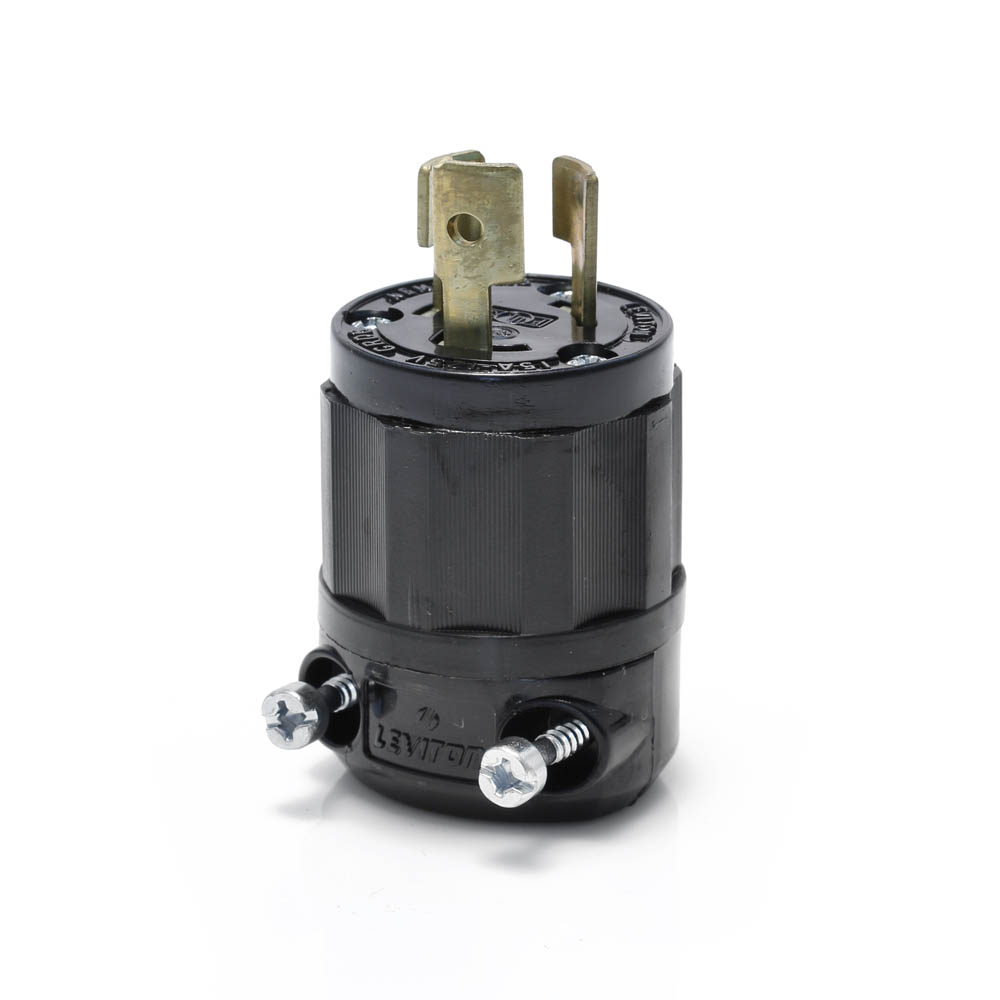 Product image for Locking Plug, 15 Amp, 125 Volt, Industrial Grade, All Black