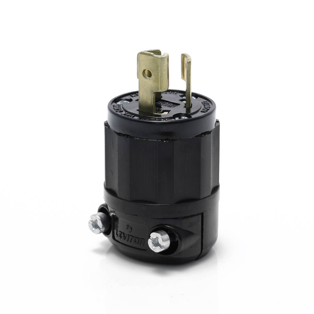 Product image for Locking Plug, 15 Amp, 277 Volt, Industrial Grade, All Black