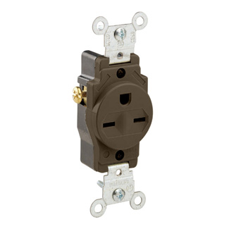 Product image for 15 Amp, 250 Volt, Single Receptacle Outlet, Commercial Grade