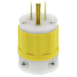 Product image for 15 Amp, 125 Volt, Straight Blade Plug, Industrial Grade