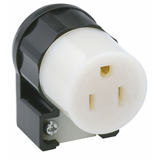 Product image for 15 Amp, 125 Volt, Straight Blade Connector, Industrial Grade