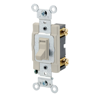 Product image for 20 Amp, Toggle Switch, Single-Pole, Quiet Switch, Commercial Spec Grade