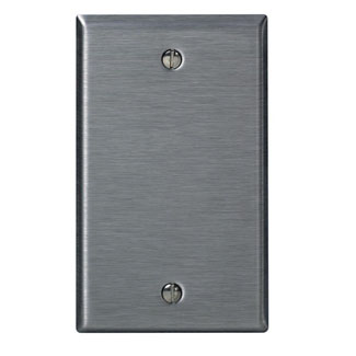 Product image for 1-Gang Blank Device Wallplate, Standard Size, Non-Magnetic Stainless Steel