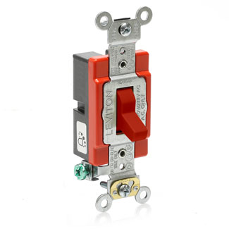 Product image for Antimicrobial Treated Toggle Switch, Red