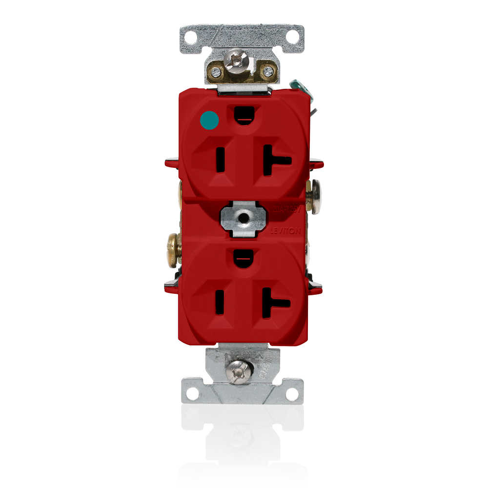 Product image for 20 Amp Duplex Receptacle/Outlet, Hospital Grade, Self-Grounding