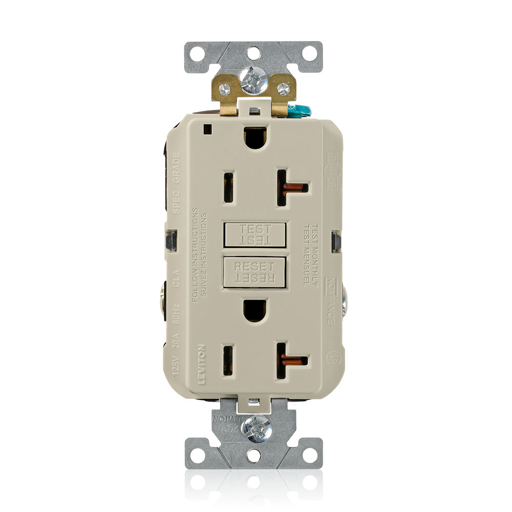 Product image for 20 Amp SmartlockPro® GFCI Receptacle/Outlet, Industrial Grade