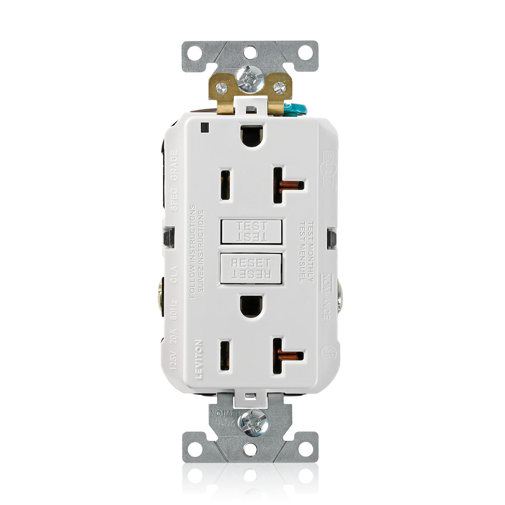 Product image for 20 Amp, SmartlockPro® GFCI Receptacle/Outlet, Industrial Grade