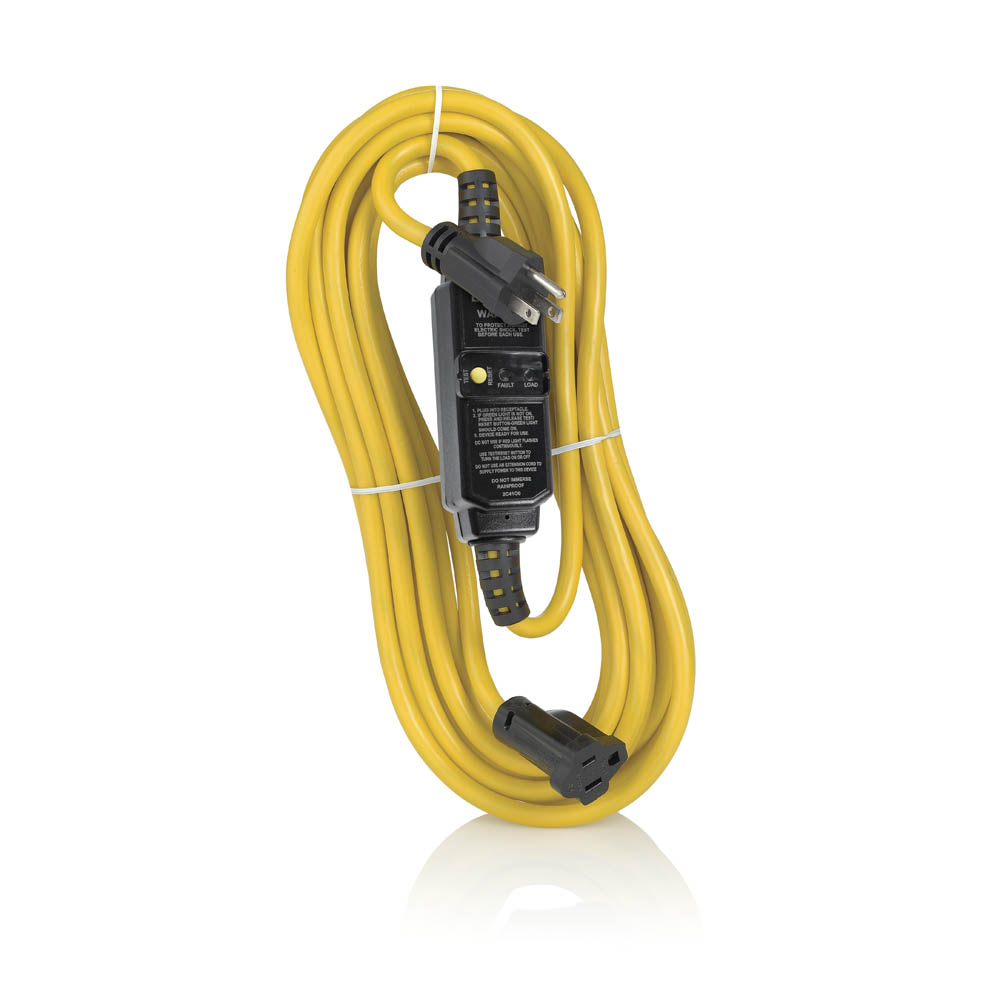 Product image for 15 Amp GFCI Cord Set, 25 Foot, Automatic Reset