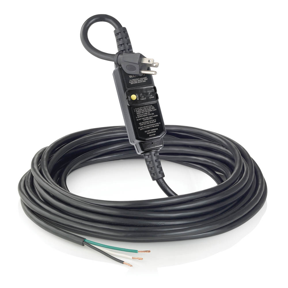 Product image for 15 Amp GFCI Cord Set, 37 Foot, Automatic Reset