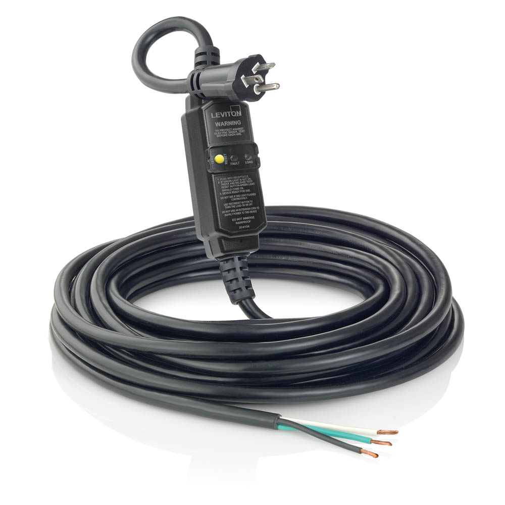 Product image for 20 Amp GFCI Cord Set, 37 Foot 3 Inches, Automatic Reset