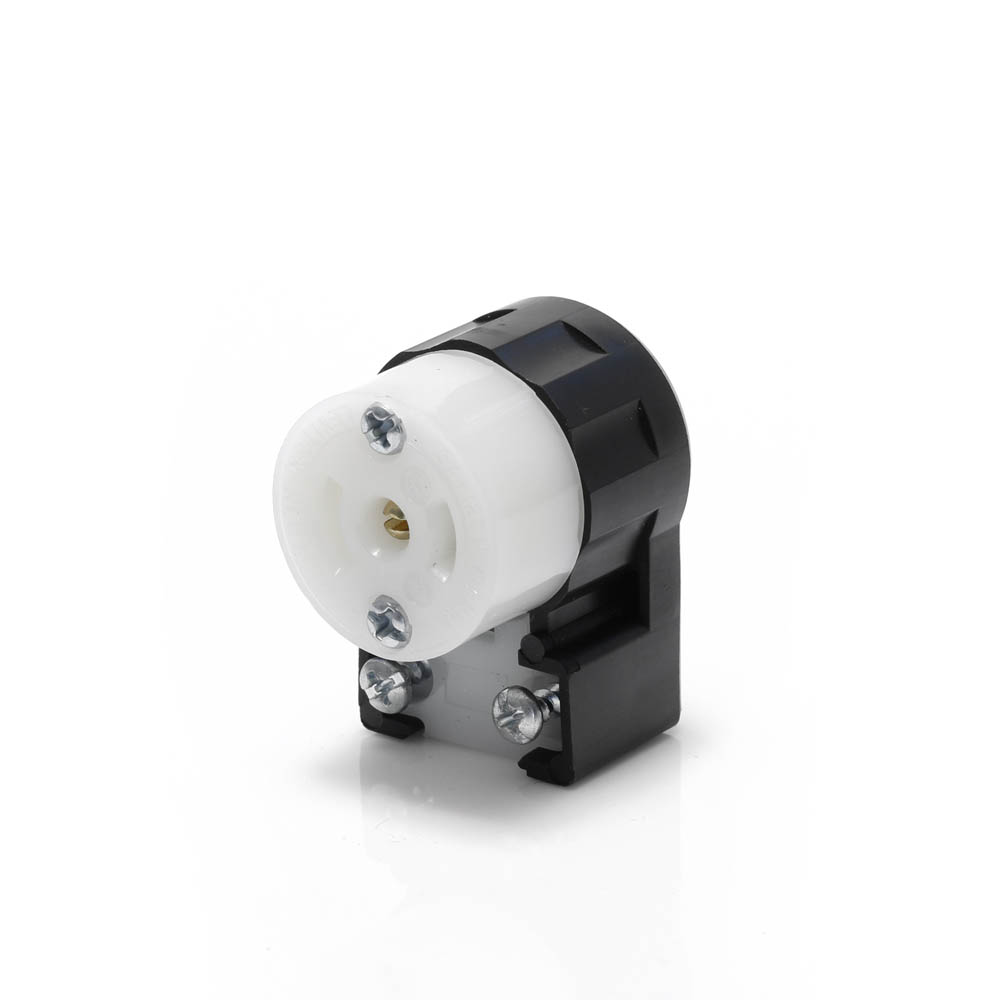 Product image for Mini Locking Connector, 15 Amp, 125 Volt, Industrial Grade, Black & White