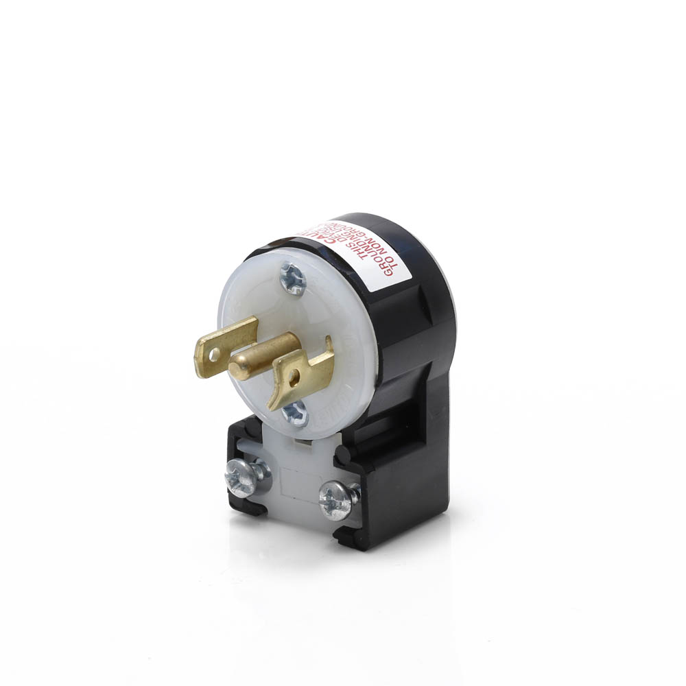 Product image for Mini Locking Plug, 15 Amp, 125/250 Volt, Industrial Grade, Black & White