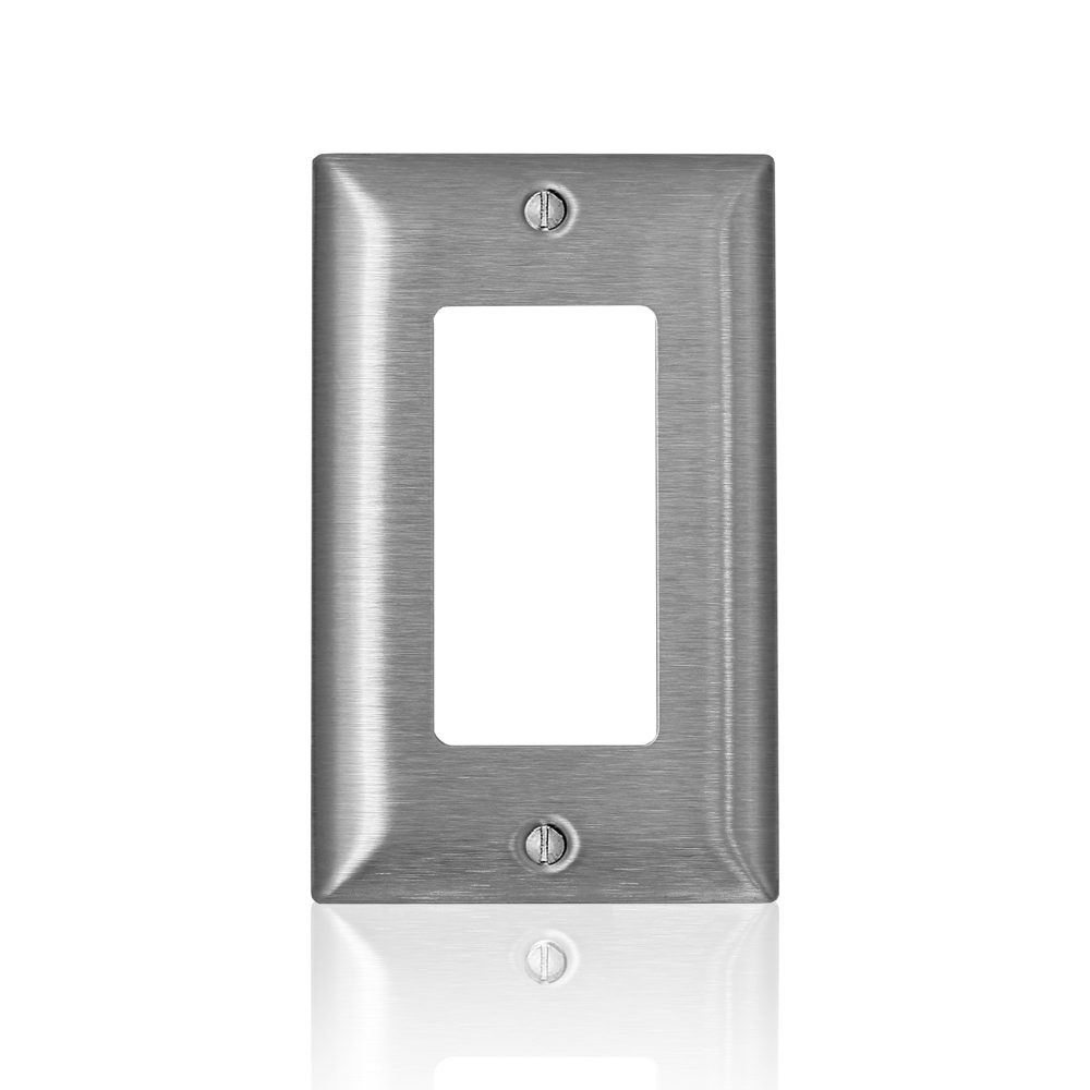 Product image for 1-Gang Decora Plus/GFCI Wallplate, Standard Size, Magnetic Stainless Steel, C-Series