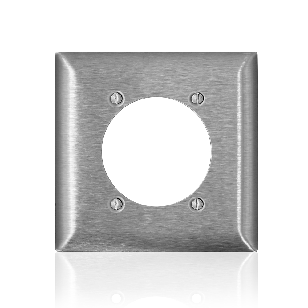 Product image for 2-Gang Wallplate, Standard Size, Magnetic Stainless Steel, C-Series