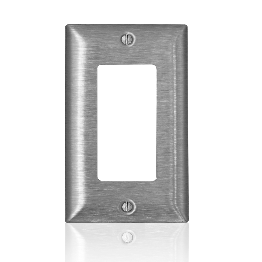 Product image for 1-Gang Decora Plus/GFCI Wallplate, Standard Size, Non-Magnetic Stainless Steel, C-Series