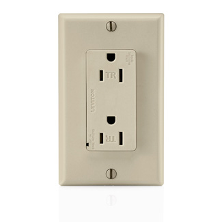 Product image for 15 Amp, 125 Volt, Decora Plus Surge Protective Duplex Receptacle Outlet, Commercial Grade