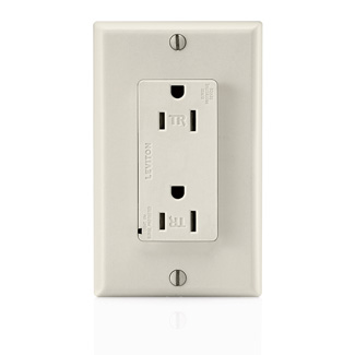 Product image for 15 Amp, 125 Volt, Decora Plus Surge Protective Duplex Receptacle Outlet, Commercial Grade