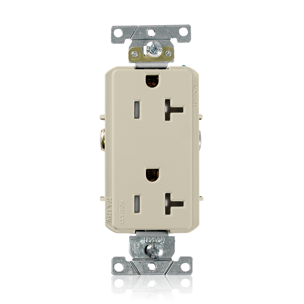 Product image for Tamper-Resistant Decora Plus Receptacle, 20 Amp, 125 Volt