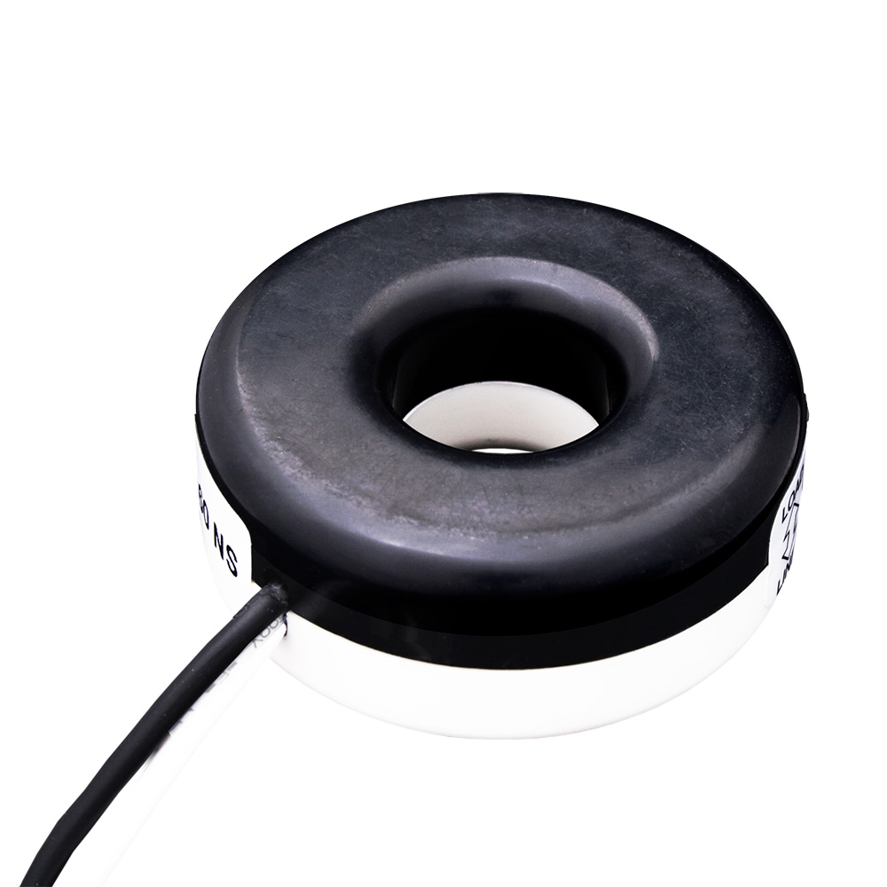 Product image for Current Transformer, Solid Core, 200A, 100mA, 0.72" Opening, 48” Leads, +/-0.3% Accuracy, Black, For Submetering