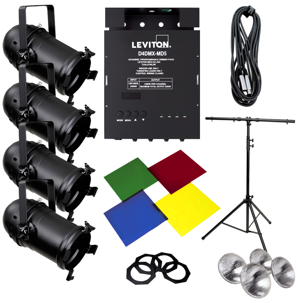 Product image for Lighting System in a Box, 1 Dimmer Pack, 4 Light Fixtures