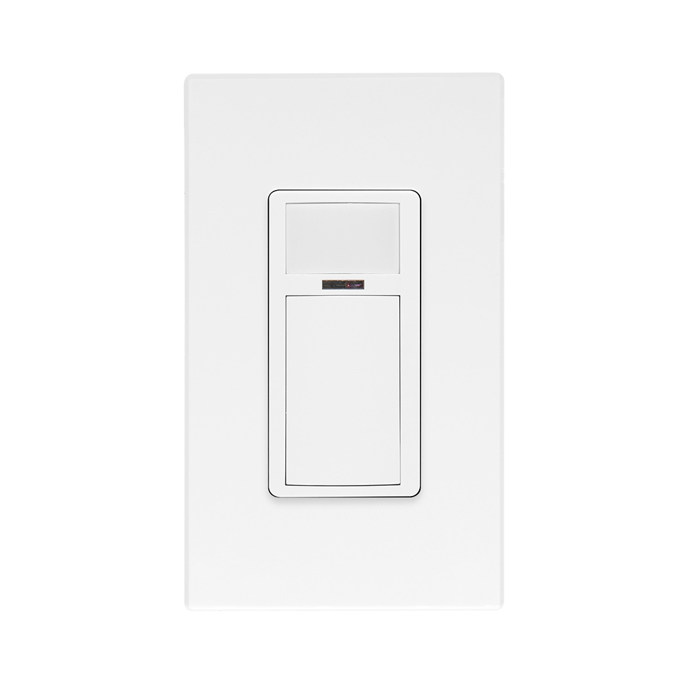 Product image for Smart Sensor, PIR, Antimicrobial, Wallbox Occupancy Sensor/Vacancy Sensor, App configurable, 120-277VAC, Commercial Grade, No Neutral Required, White