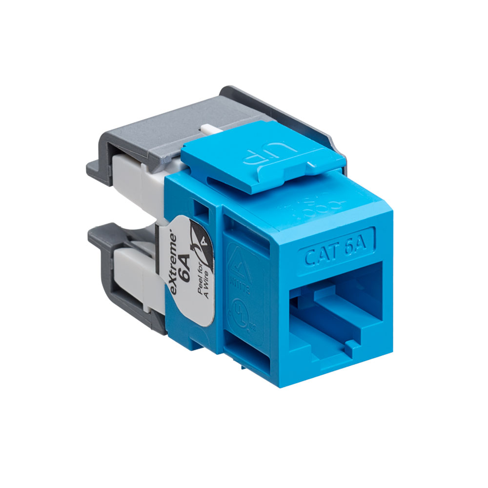 Product image for EXTREME™ Cat 6A QUICKPORT™ Jack, Channel-Rated, Blue