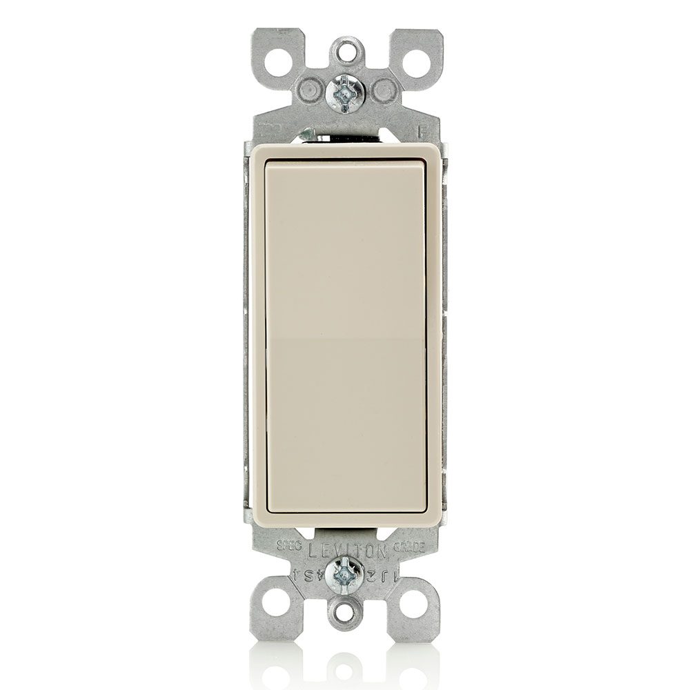 Product image for 15 Amp Decora Rocker 3-Way Switch, Grounding, Light Almond