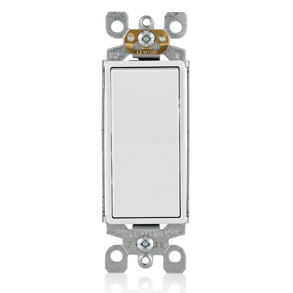 Product image for 15 Amp Decora 3-Way Switch, Self-Grounding, White