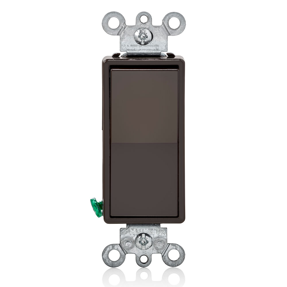 Product image for 15 Amp Decora Rocker 4-Way Switch, Grounding, Brown