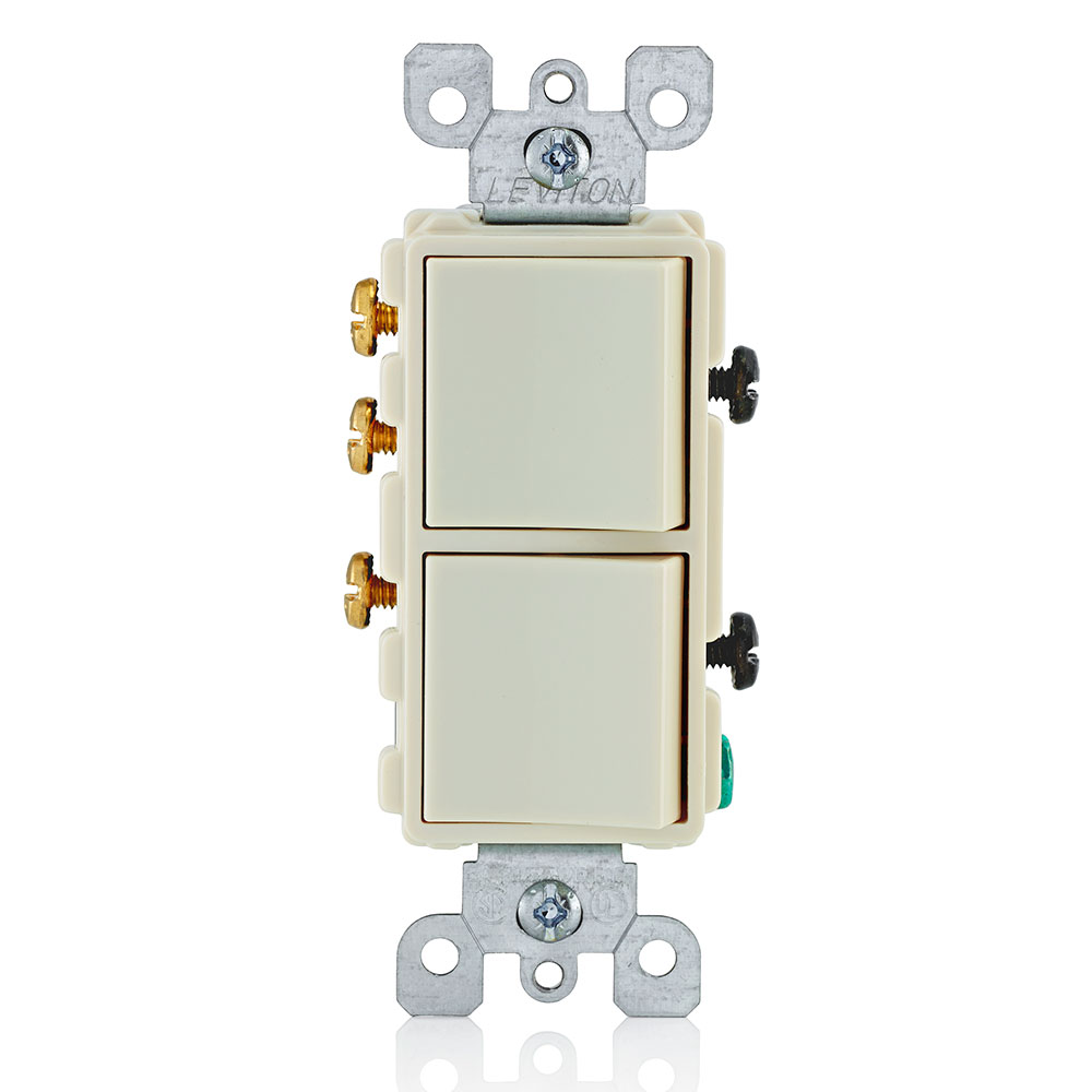 Product image for 15 Amp Decora Single-Pole / 3-Way Combination Switch, Grounding, Light Almond