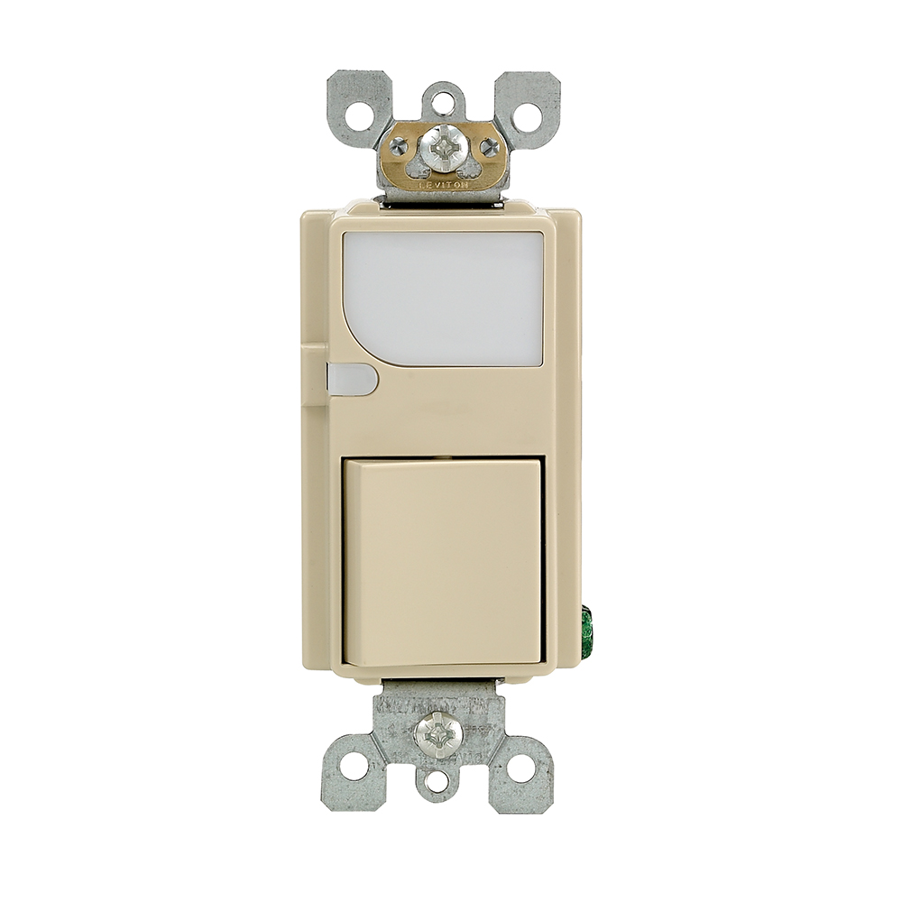 Product image for 15 Amp Decora Combination Switch with LED Guide Light, Ivory