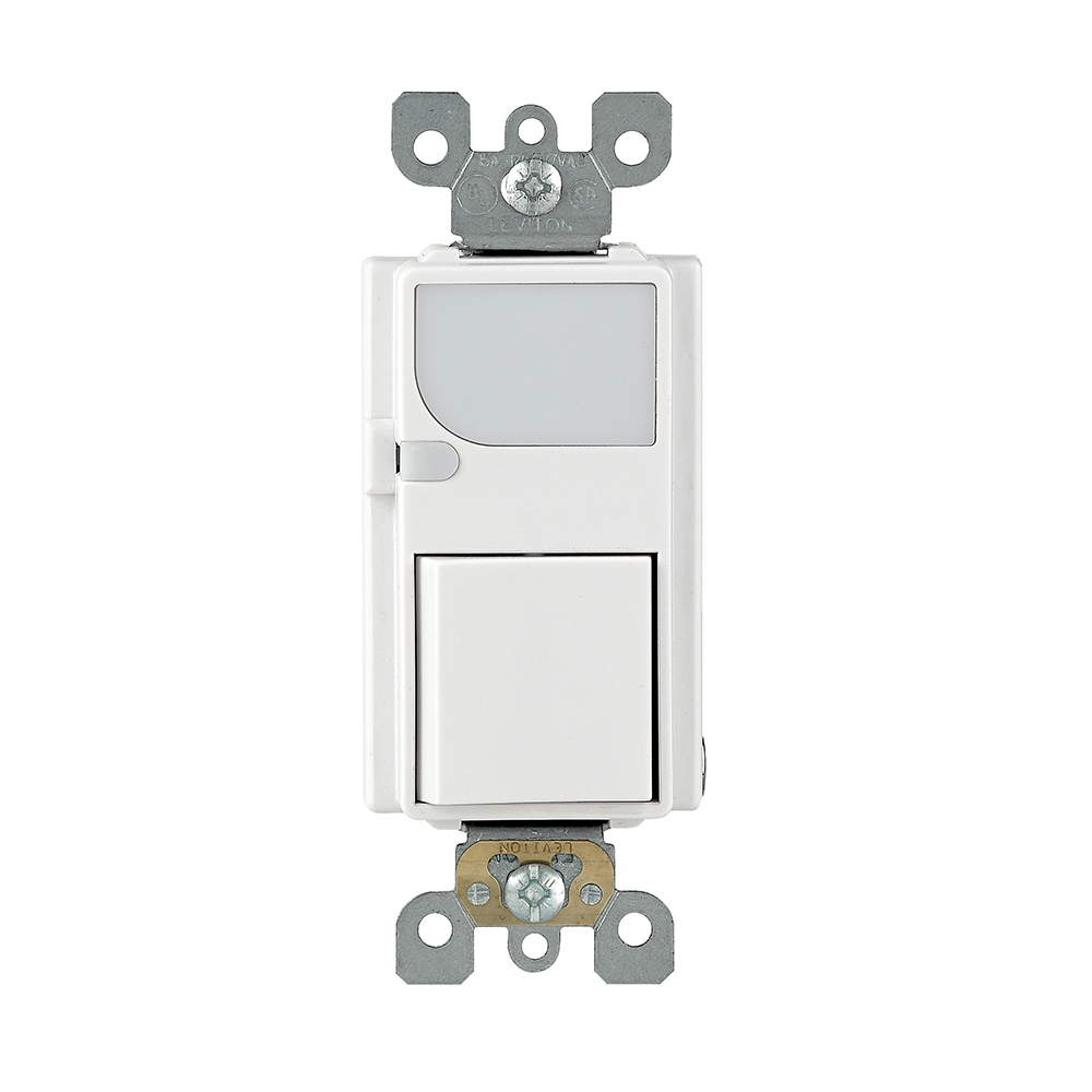Product image for 15 Amp Decora Combination Switch with LED Guide Light, White