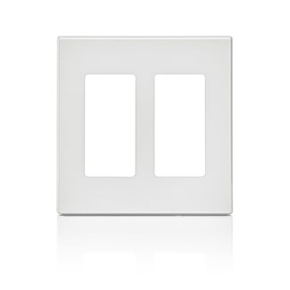 Product image for 2-Gang Decora Plus Screwless Wallplate Polycarbonate, White