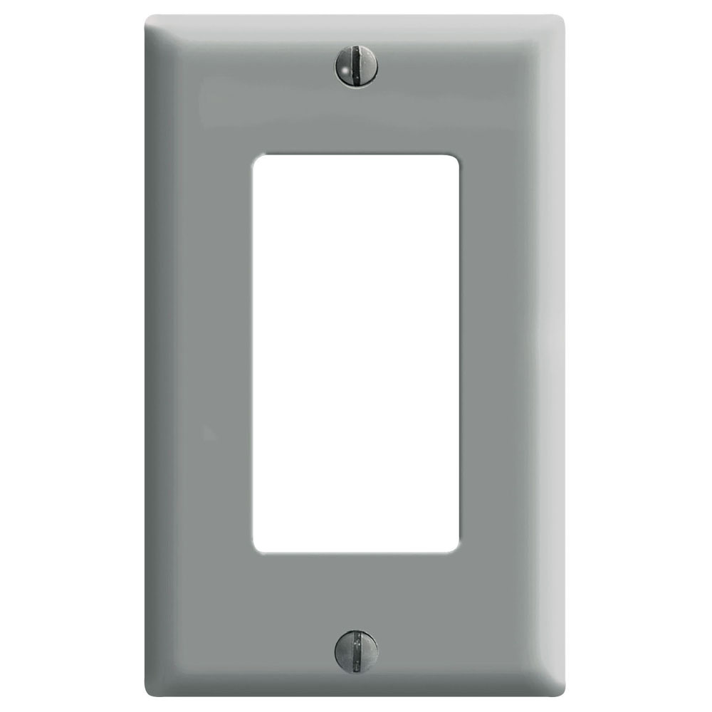 Product image for 1-Gang Decora Wallplate for 347 Volt lighting applications, Nylon, Gray