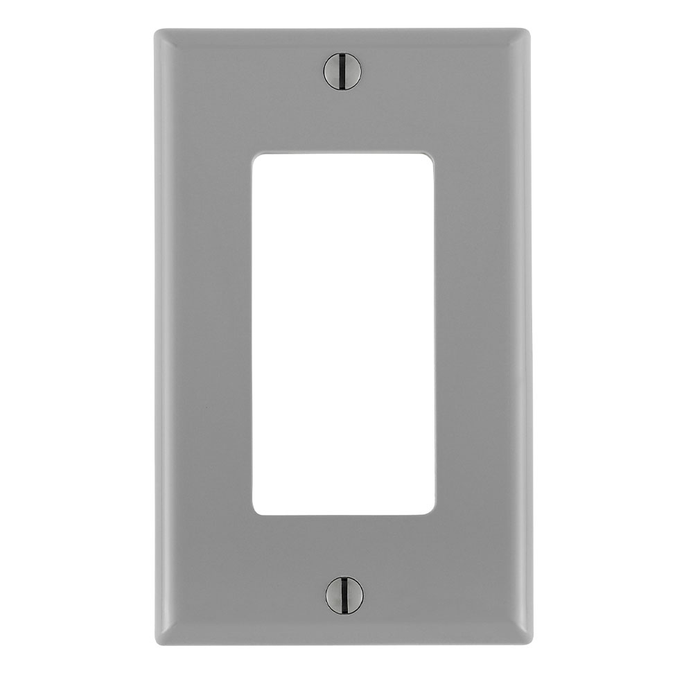 Product image for 1-Gang Decora/GFCI Device Wallplate, Standard Size, Thermoplastic Nylon, Gray