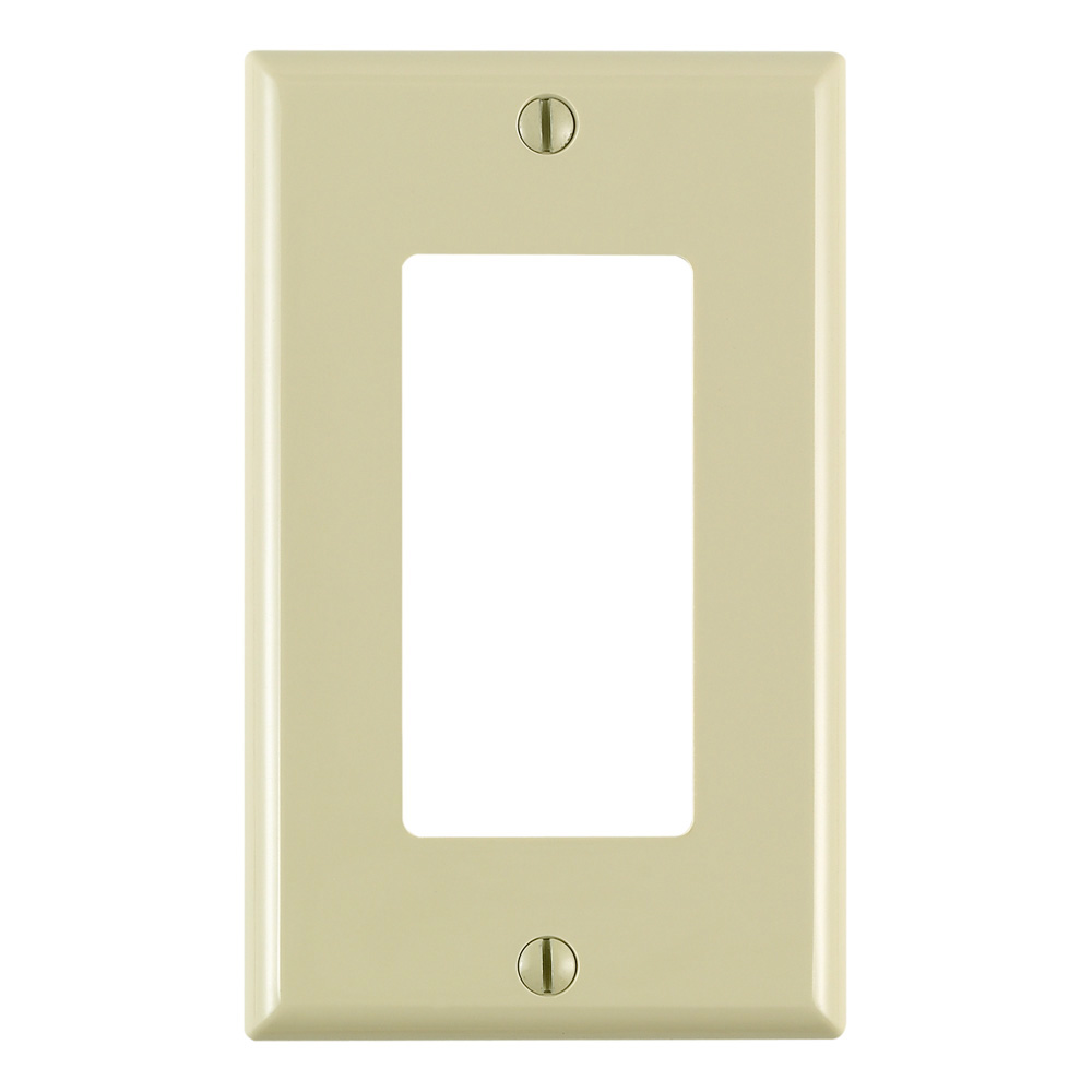 Product image for 1-Gang Decora Wallplate for 347 Volt lighting applications, Nylon, Ivory