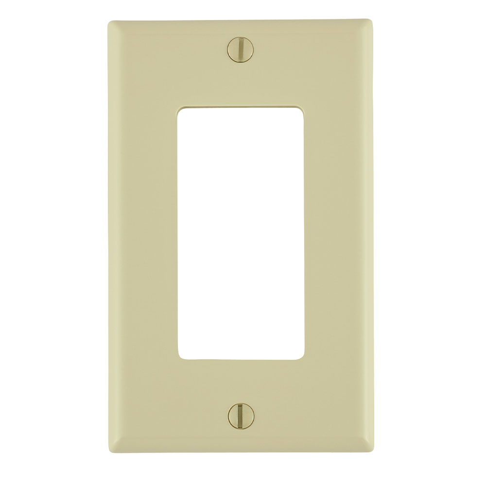 Product image for 1-Gang Decora/GFCI Device Wallplate, Standard Size, Thermoplastic Nylon, Ivory