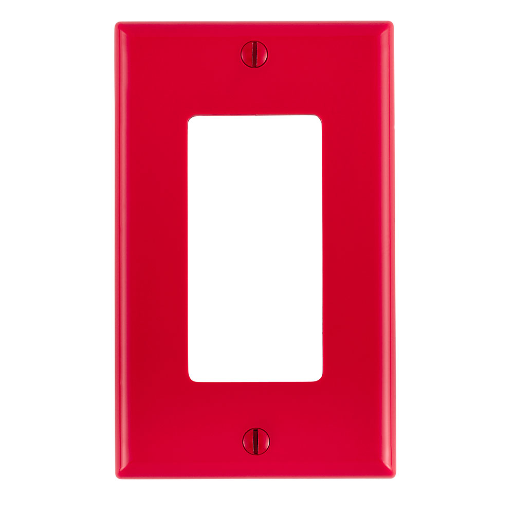 Product image for 1-Gang Decora/GFCI Device Wallplate, Standard Size, Thermoplastic Nylon, Red